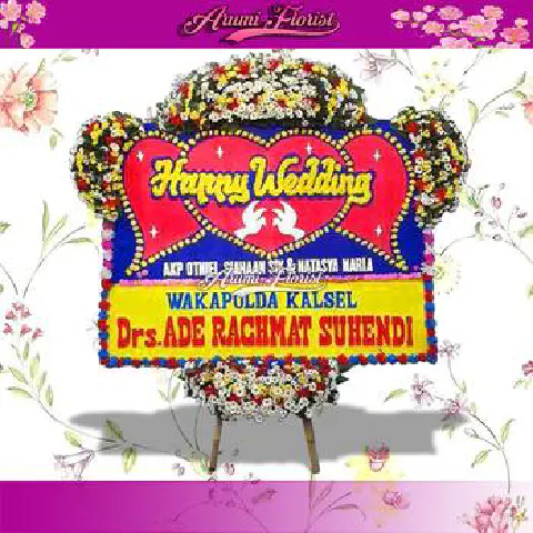 Bunga Papan Happy Wedding 14