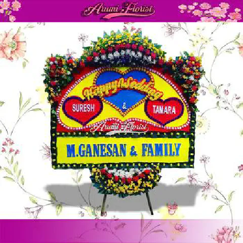 Bunga Papan Happy Wedding 23