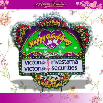 Bunga Papan Happy Wedding 25