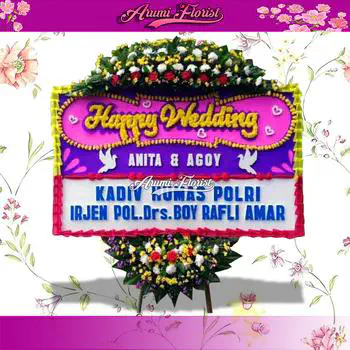 Bunga Papan Happy Wedding 4