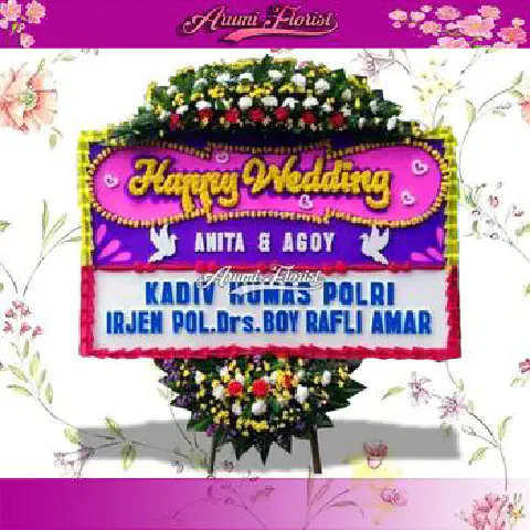 Bunga Papan Happy Wedding 4