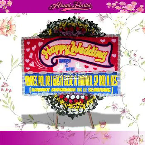 Bunga Papan Happy Wedding 6