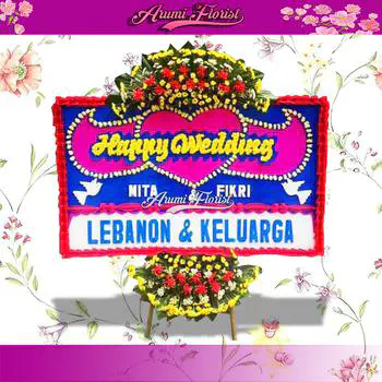 Bunga Papan Happy Wedding 9