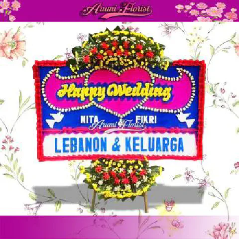 Bunga Papan Happy Wedding 9